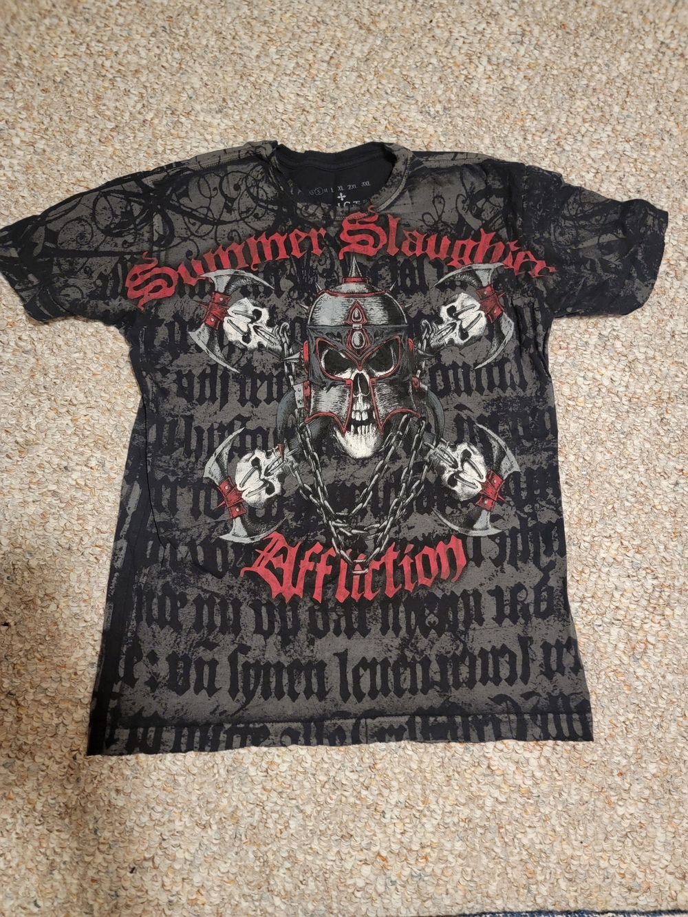 Affliction Black Graphic 2009 'Summer Slaughter' Tour Skull Tee